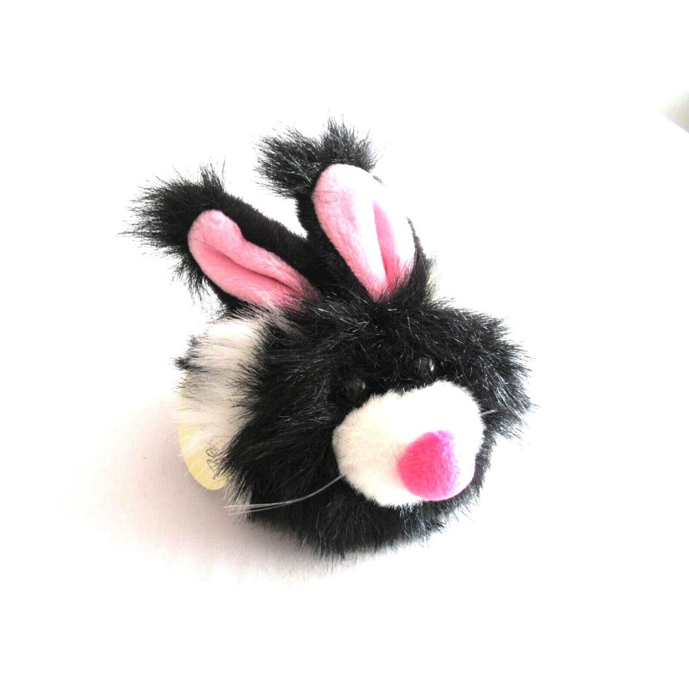 Bestever Hareballs Bunny Rabbit Black White Stuffed Plush Toy Babylaughter 6"x5"